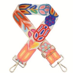 Colorful Embroidered Crossbody Bag Strap, NEW